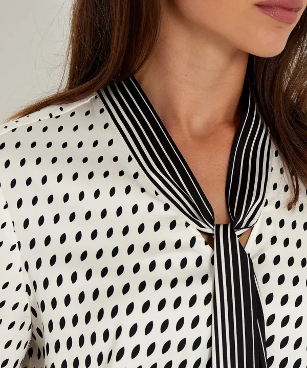 Marc Cain Silky Blouse Graphics Bow*Marc Cain Remix Store