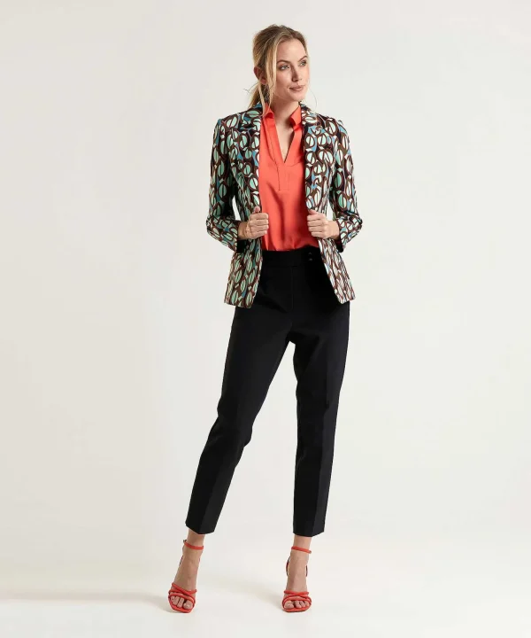 Marc Cain Silky Blouse Polo Collar*Marc Cain Collections Store