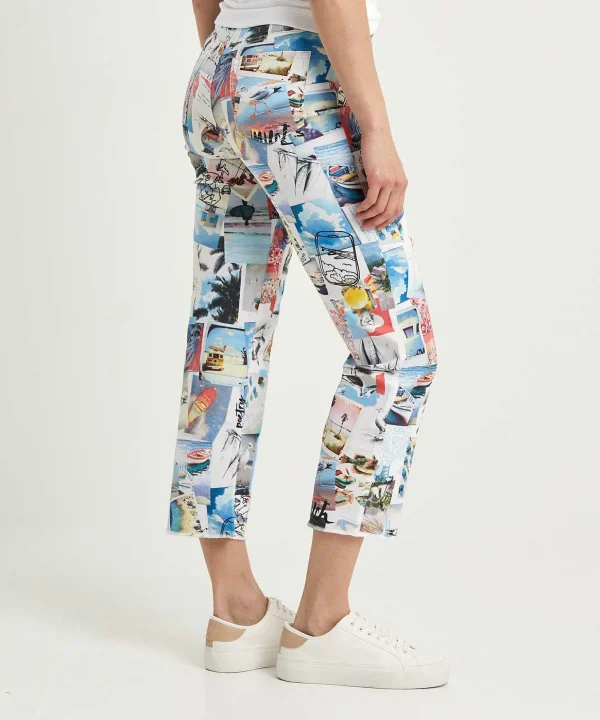 Cropped Jeans Photo Print Fyli*Marc Cain Sports Fashion