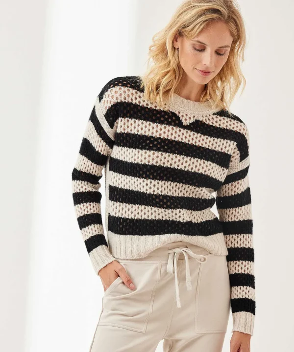 Openwork Sweater Stripe Wool Mix*Marc Cain Sports Best