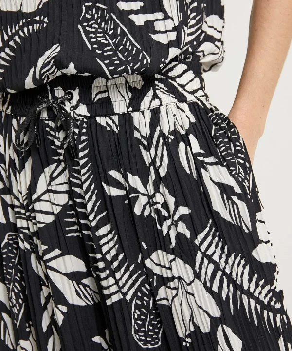 Pleated Palazzo Trousers Floral Print Woolen*Marc Cain Sports Cheap