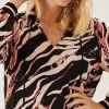 Voile Dress Zebra Print*Marc Cain Sports Cheap