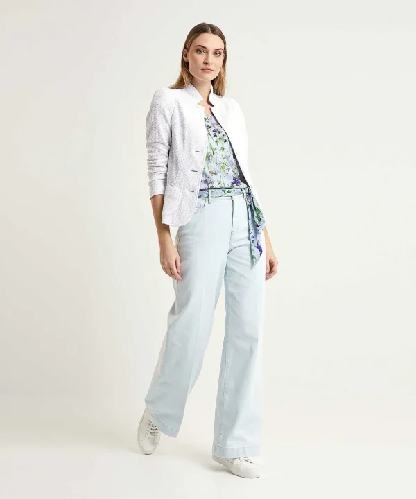 Marc Cain T-Shirt Floral Print Pleated Detail*Marc Cain Collections Sale