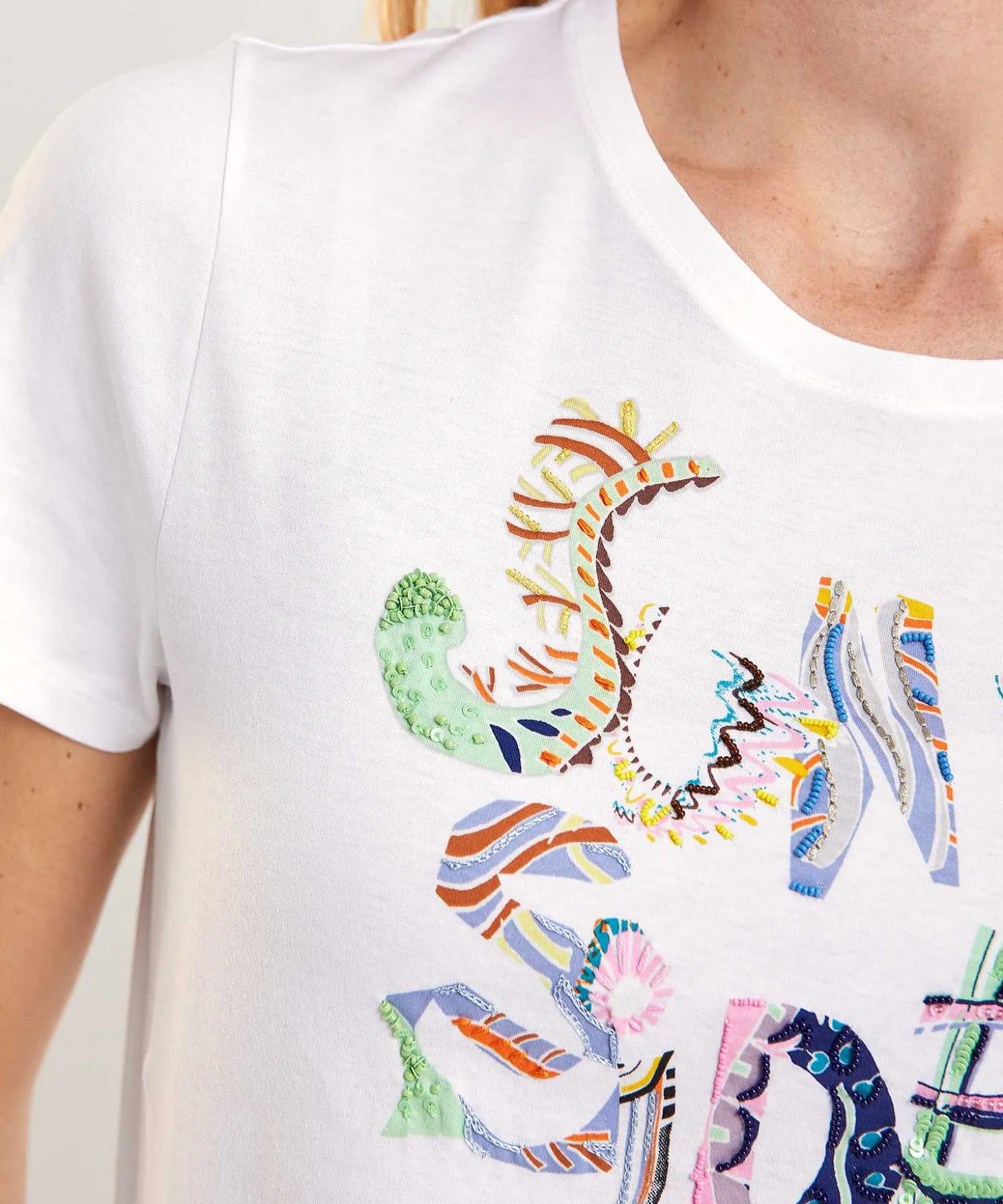marc_cain_tshirt_multicol_3.webp Marc Cain T-Shirt Multicolor Letter Print*Marc Cain Collections Fashion