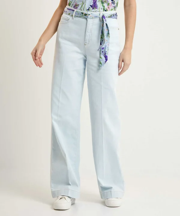 Marc Cain Wide Leg Jeans With Scarf Warri*Marc Cain Collections Hot