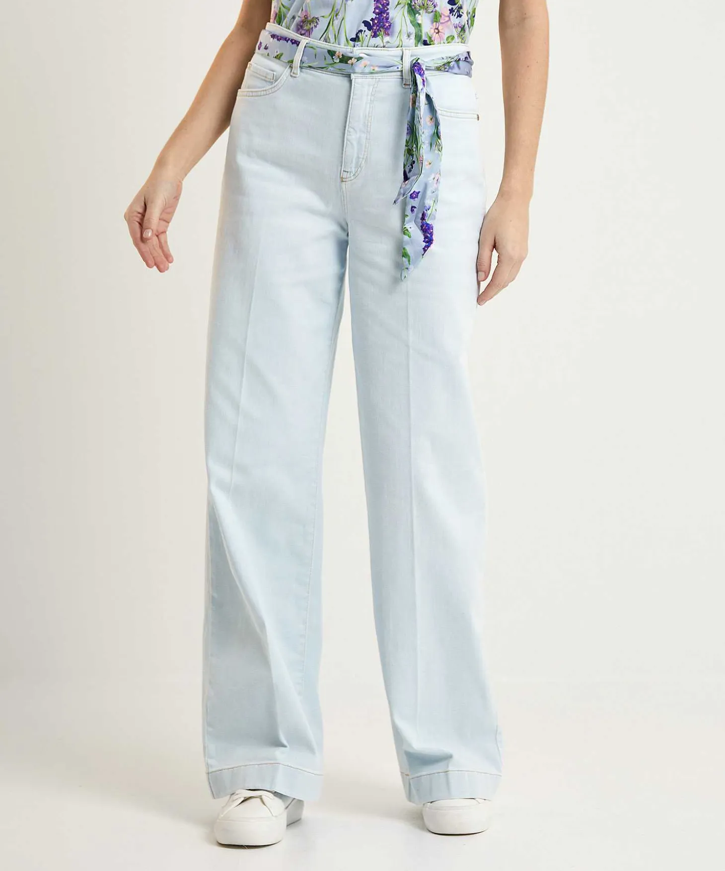 marc_cain_wide_leg_jeans__3.webp Marc Cain Wide Leg Jeans With Scarf Warri*Marc Cain Collections Hot