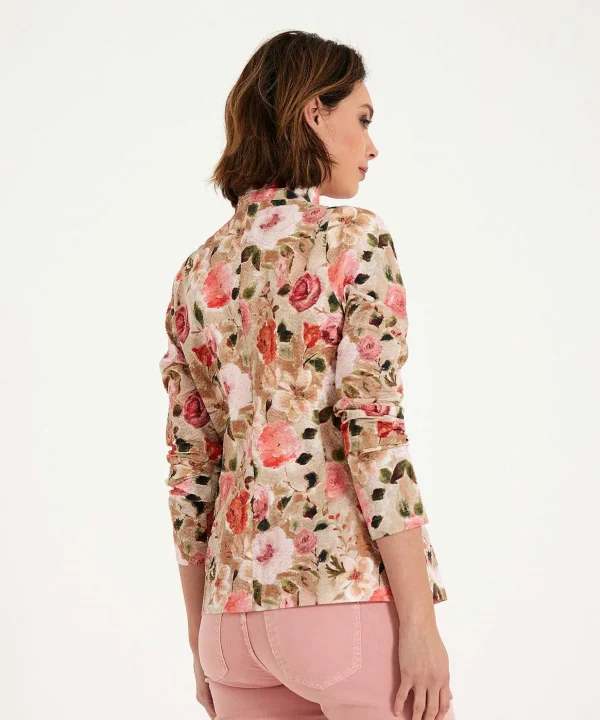 Blazer Seersucker Rose Print*ML Collections Store