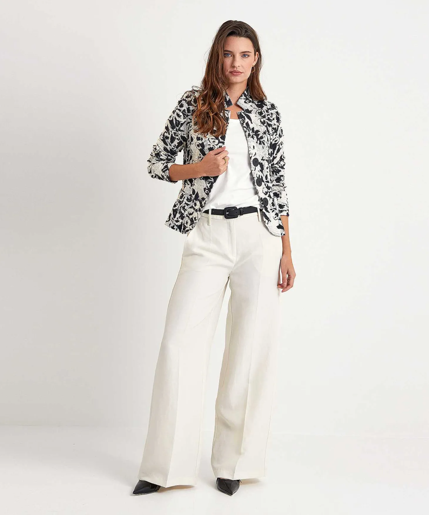 ml_collections_structure__0.webp Structure Blazer Flowers Black White*ML Collections Shop