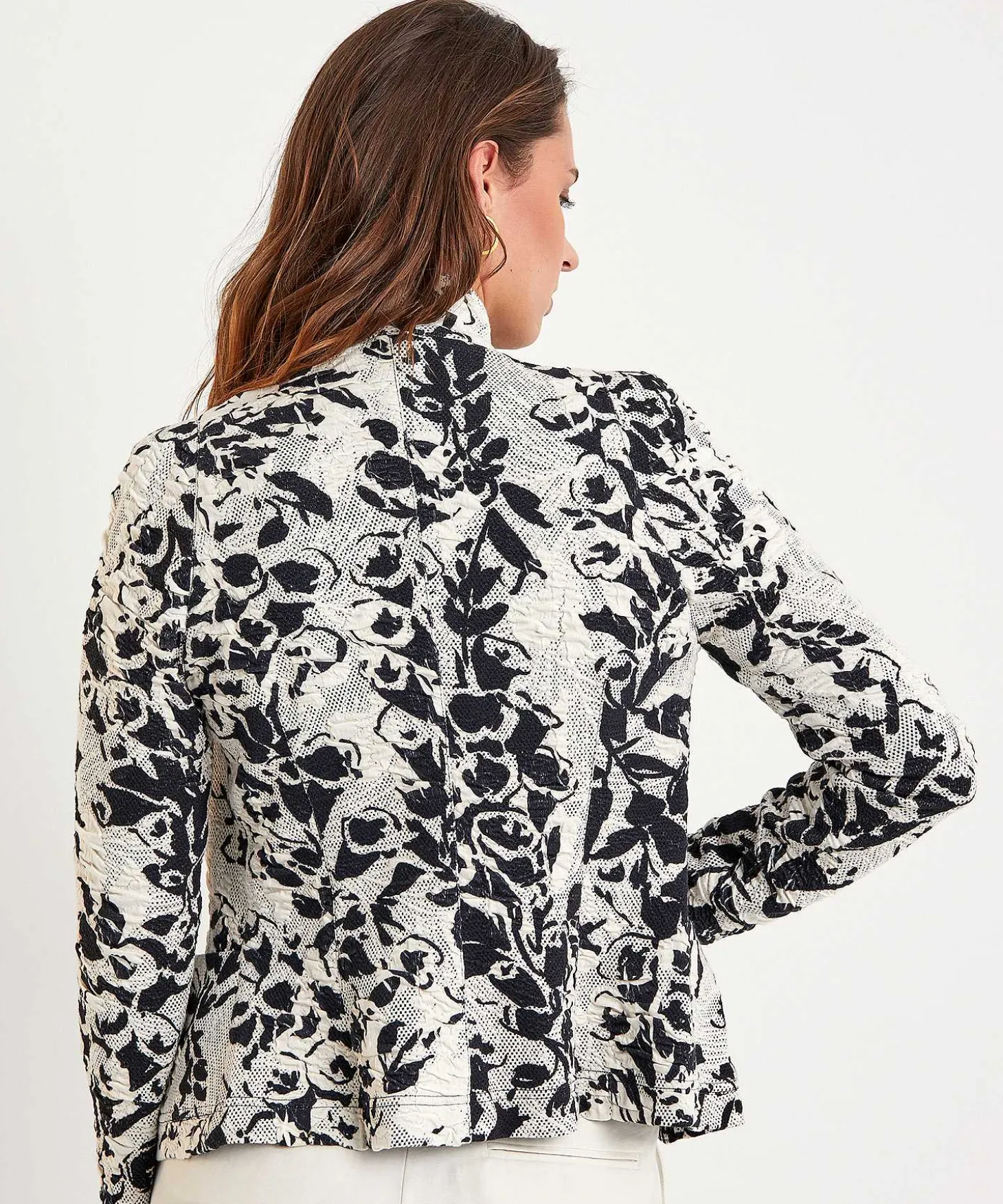 ml_collections_structure__1.webp Structure Blazer Flowers Black White*ML Collections Shop