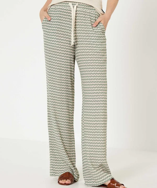 Palazzo Pants Zigzag Print Percy*Moscow Clearance