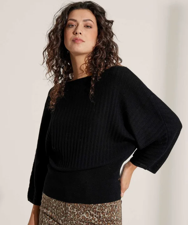 Rib Sweater Bat Sleeve Merino Wool*No Man's Land Best