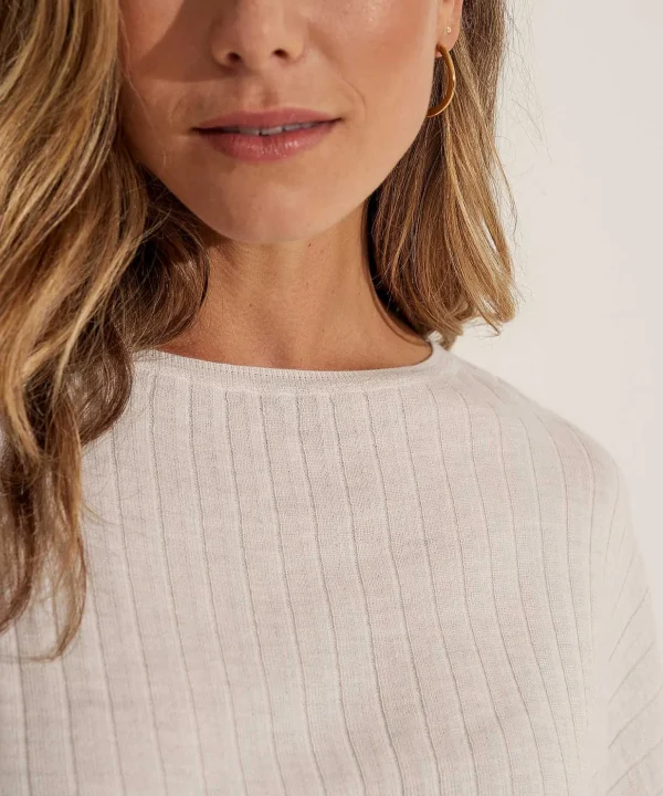 Rib Sweater Bat Sleeve Merino Wool*No Man's Land Fashion