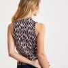 Slinky Wrap Top Blurry Print*No Man's Land Outlet