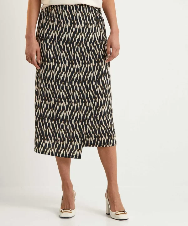 Slinky Wrap Skirt Blurry Print*No Man's Land Cheap