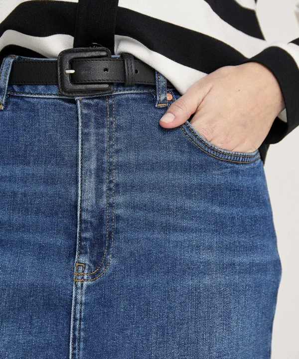 Denim Skirt With Split*OUI Fashion