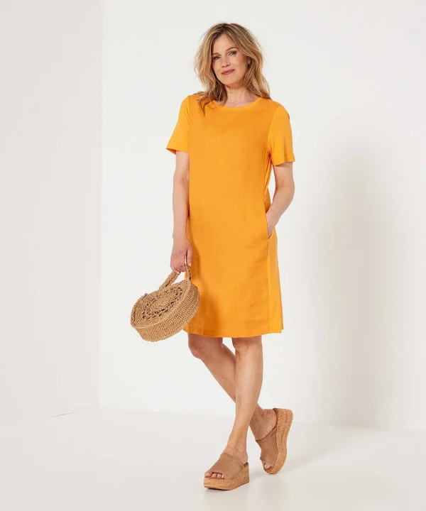 Dress With Linen Front*OUI Best