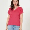 Linen Shirt V-Neck*OUI Hot