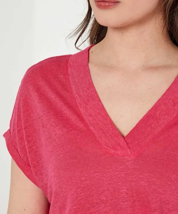 Linen Shirt V-Neck*OUI Hot