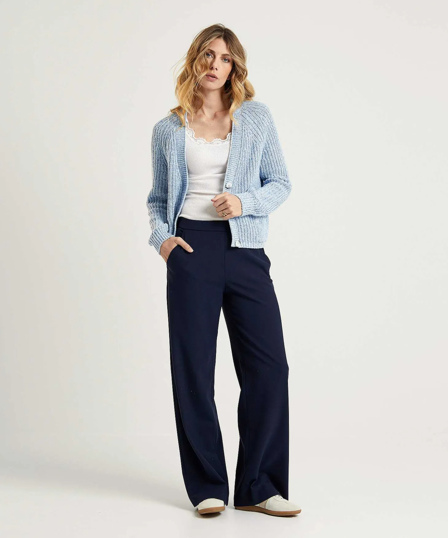 oui_melange_cardigan_with_2.webp Melange Cardigan With Pockets*OUI Best Sale