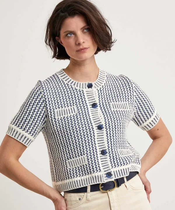 Short Cardigan Two-Tone*OUI Cheap