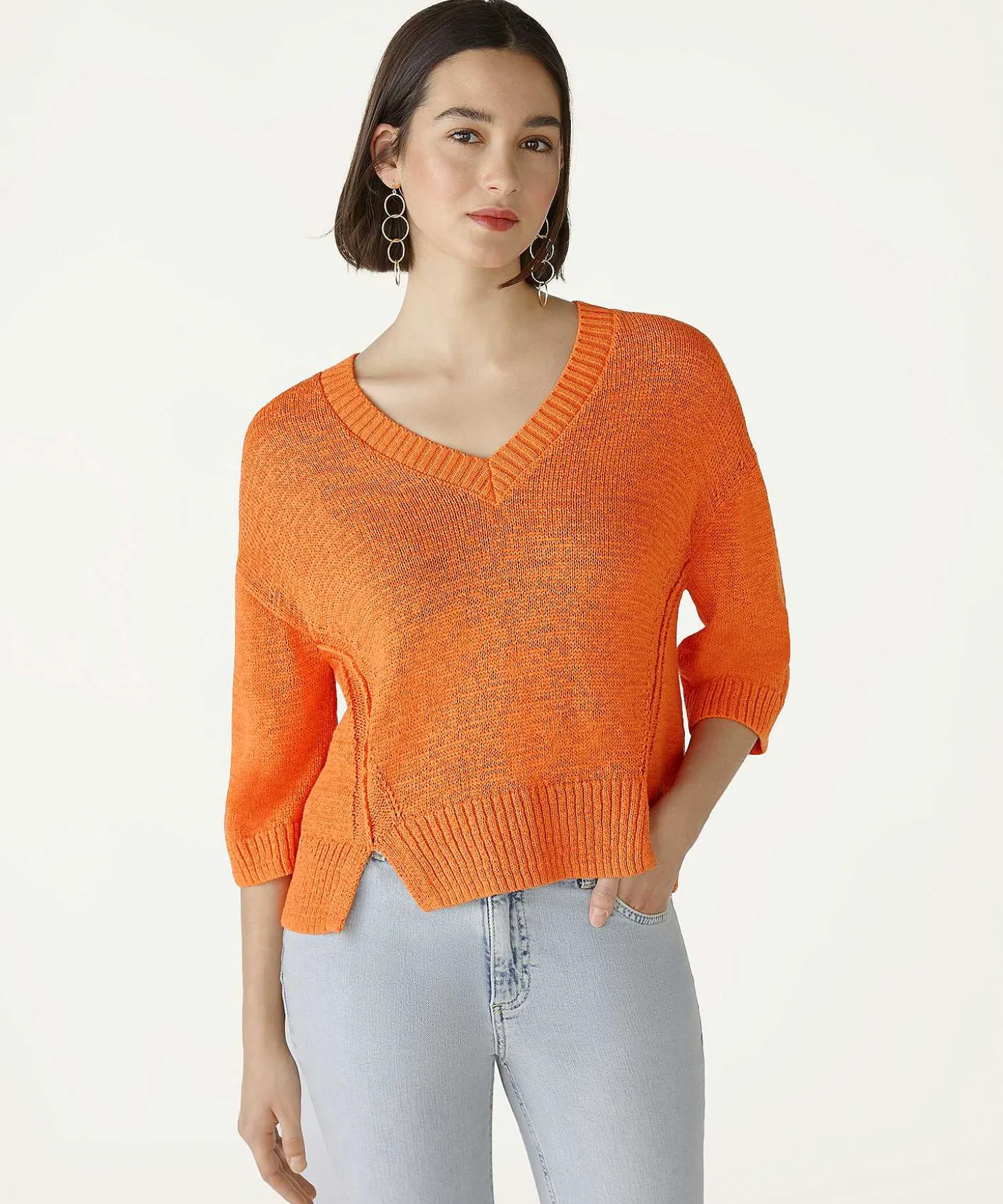 oui_short_ribbon_yarn_swe_0.webp Short Ribbon Yarn Sweater*OUI Hot