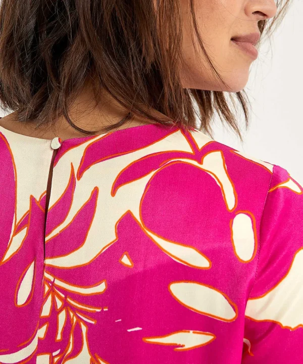 Silky Dress Leaf Print*OUI Best