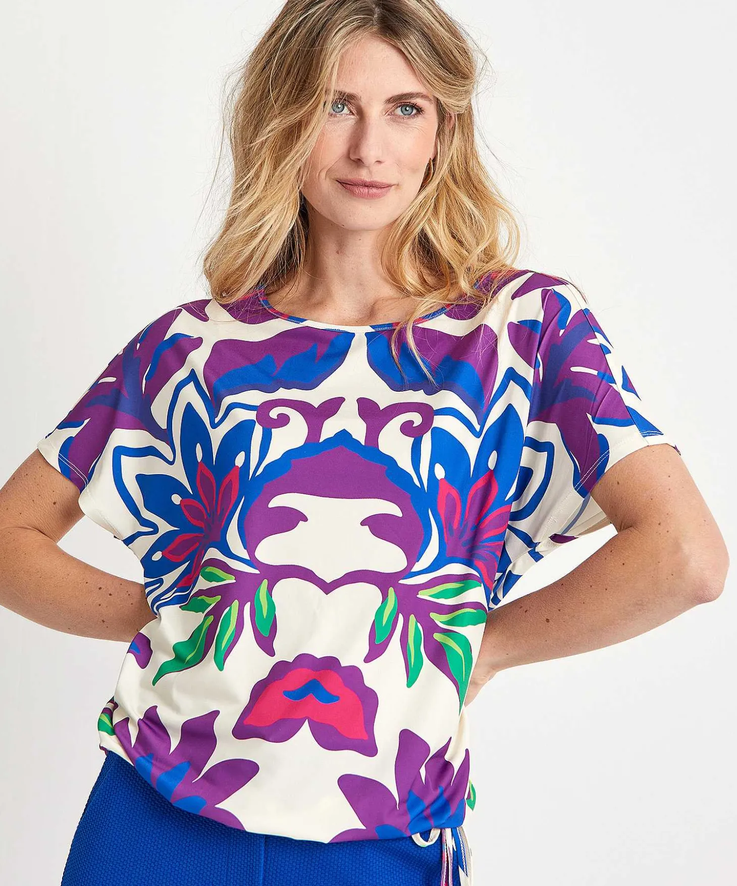 oui_slinky_shirt_big_flow_2.webp Slinky Shirt Big Flower*OUI Best Sale