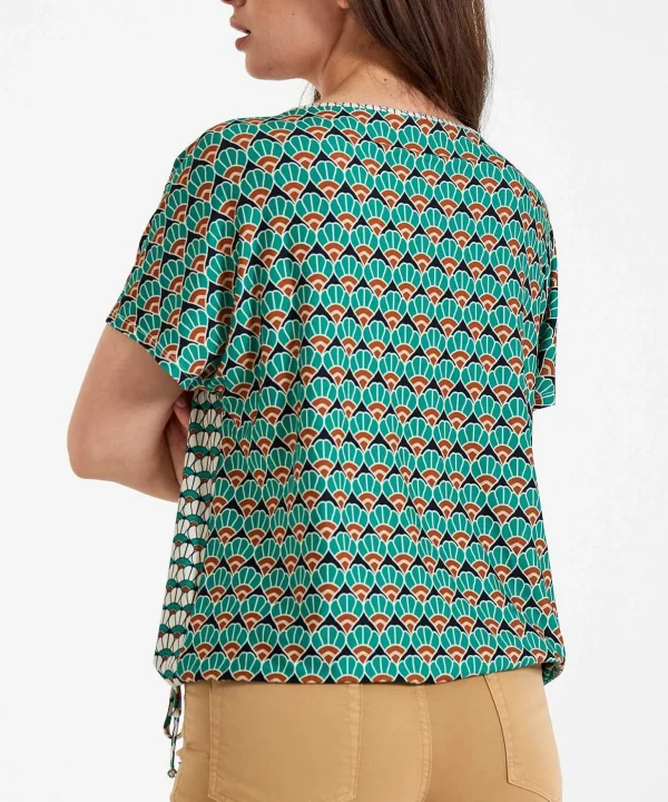Slinky Shirt Retroprint Drawstring*OUI Hot