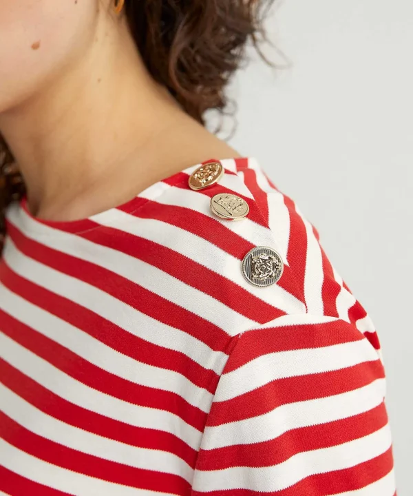 Striped Shirt Decorative Buttons*OUI Outlet