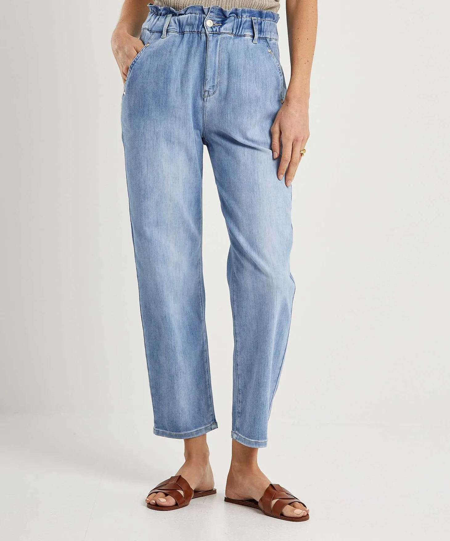 raffaello_rossi_cropped_p_0.webp Cropped Paperbag Jeans Riana*Raffaello Rossi Discount