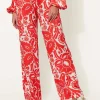 Silky Palazzo Pants Leaf Print May*Rosner Clearance