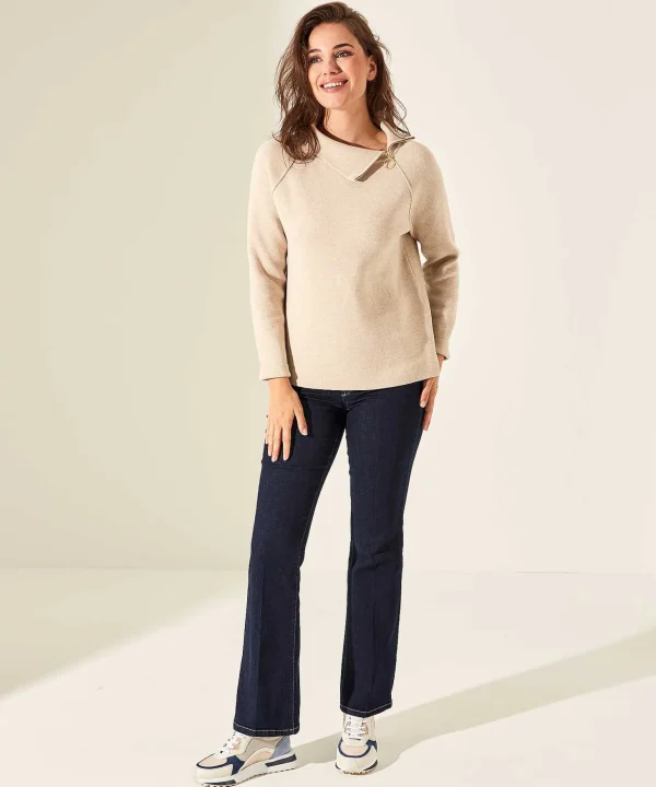 Sweater Asymmetrical Zipper Punta Knit** Best