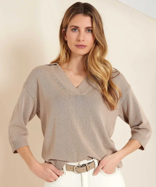 Sweater Polo Collar** Fashion