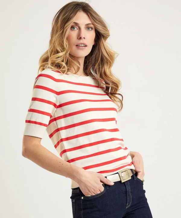 Sweater Short Sleeve Stripes** Clearance