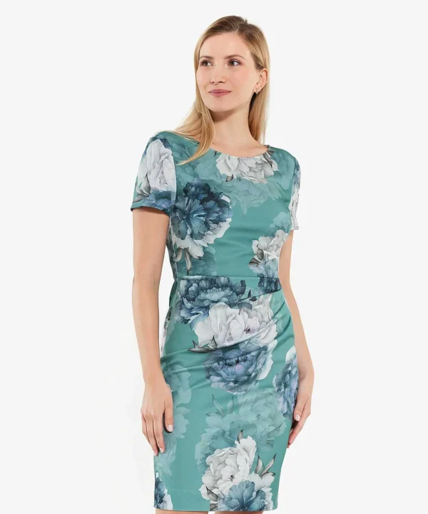 Pencil Dress Flower Pleated*Swing Best