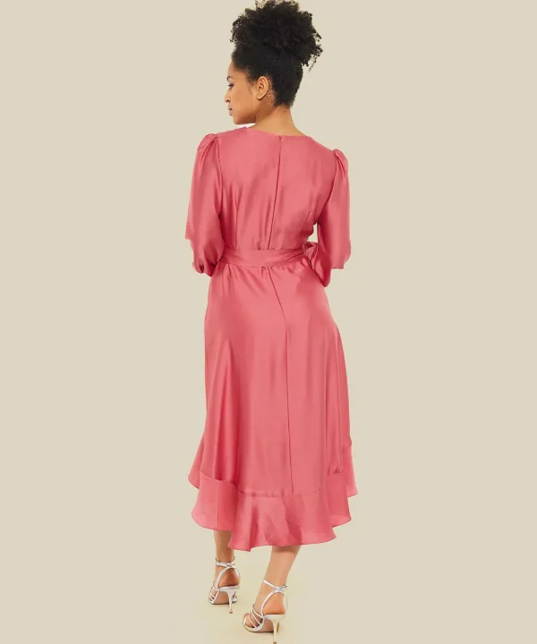Silky Dress Volant*Swing New