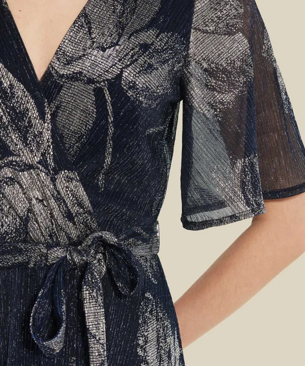 Wrap Dress Lurex Flowers*Swing Sale