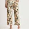 Capri Pants Leaf Print Pia Wide Leg*TONI Cheap