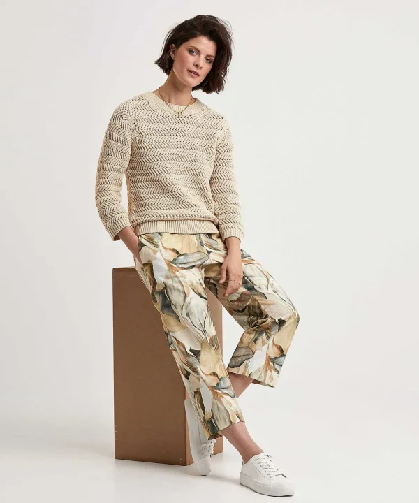 Capri Pants Leaf Print Pia Wide Leg*TONI Cheap