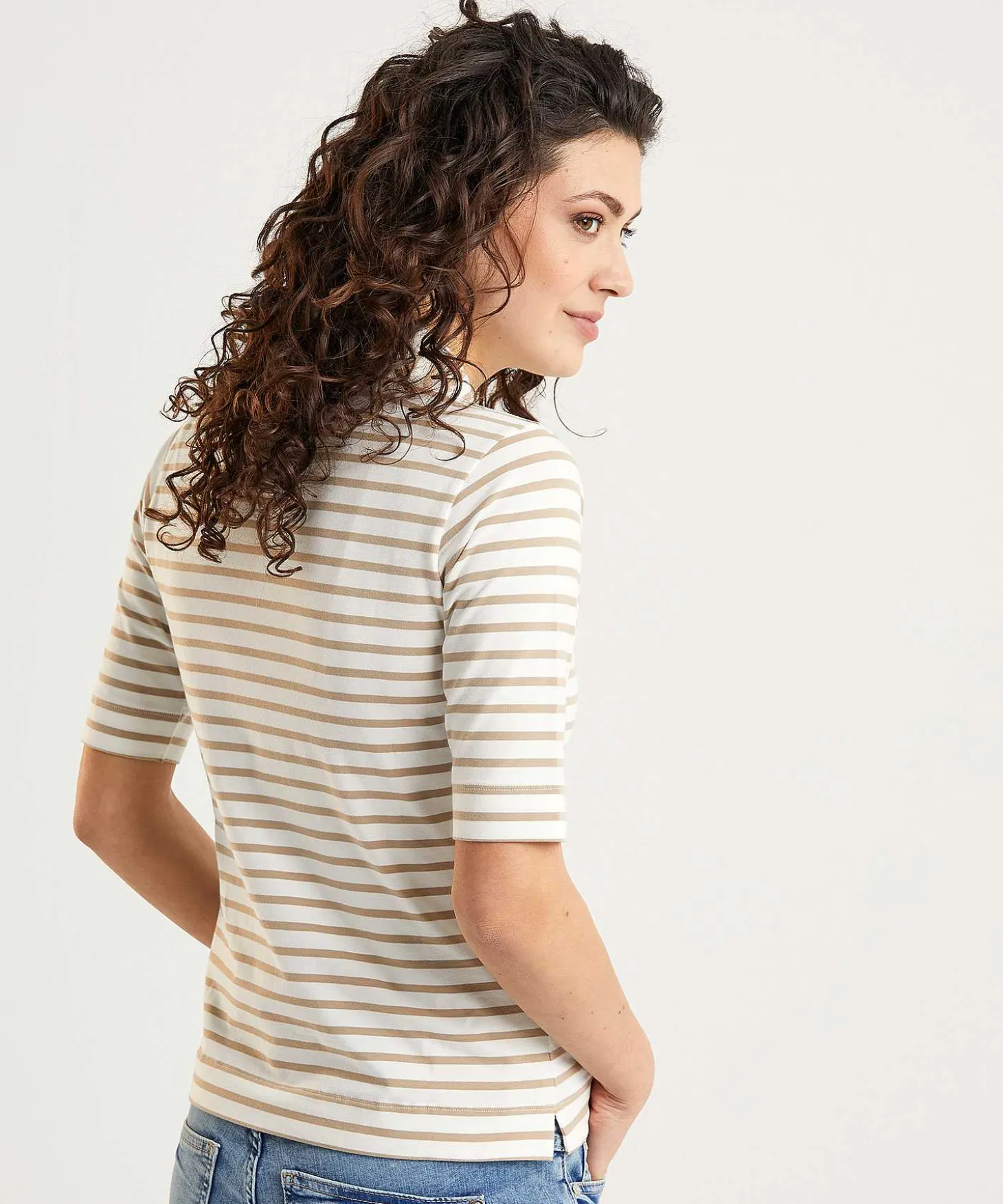tulip_shirt_short_sleeve_3-4.webp Tulip Shirt Short Sleeve Breton Stripe** Online