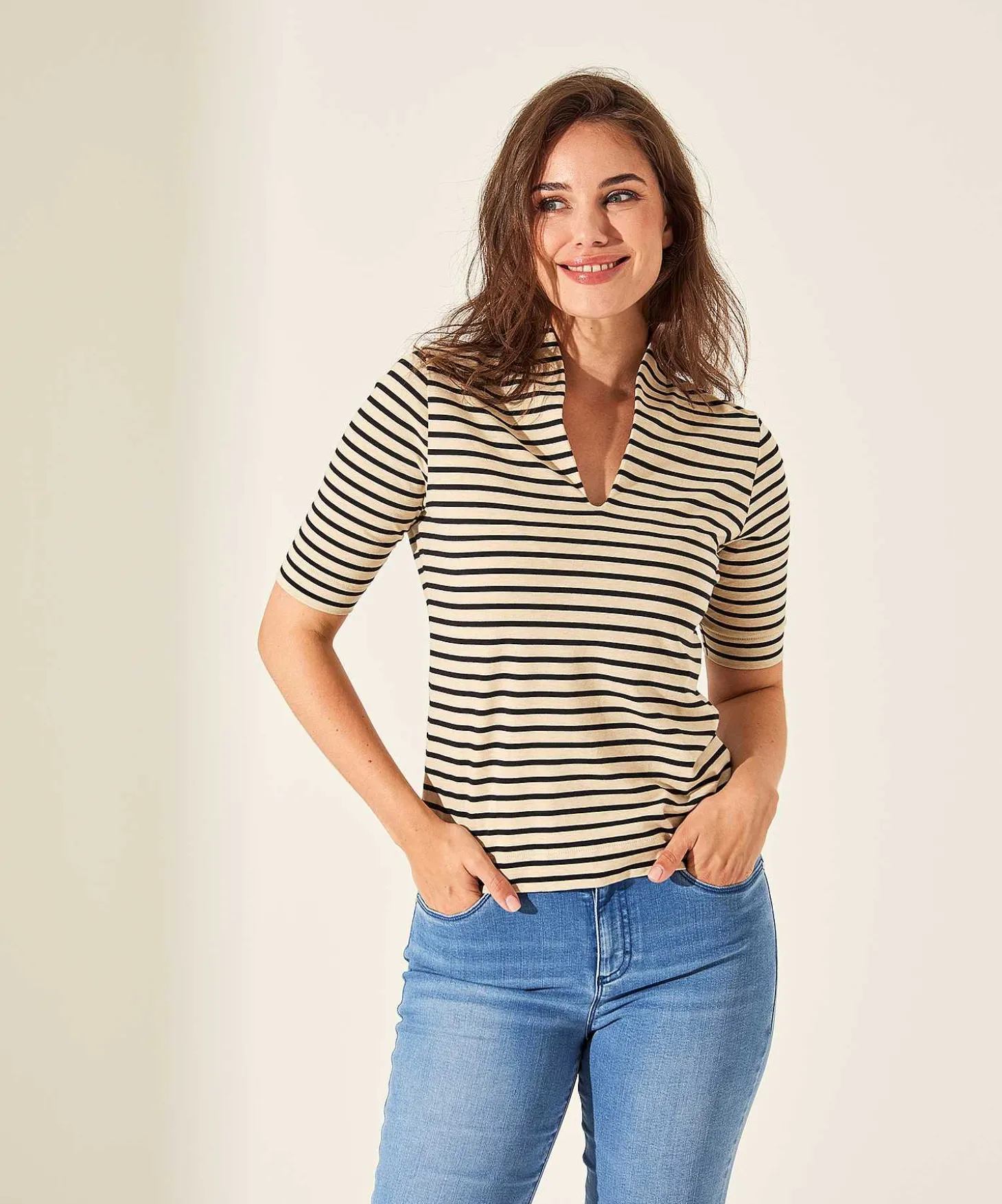 tulip_shirt_short_sleeve_3-5.webp Tulip Shirt Short Sleeve Breton Stripe** Hot