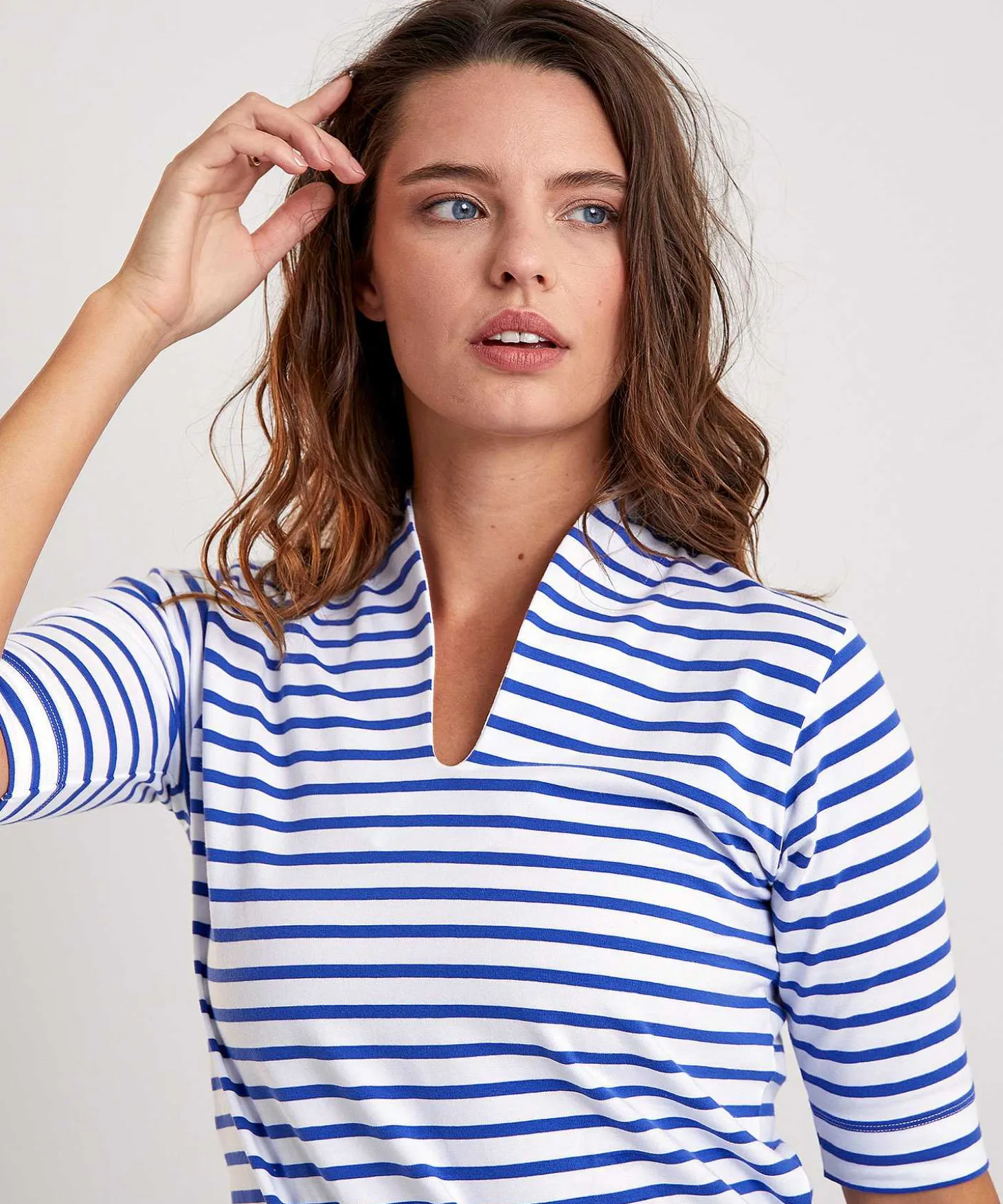 tulip_shirt_short_sleeve_3.webp Tulip Shirt Short Sleeve Breton Stripe** Discount