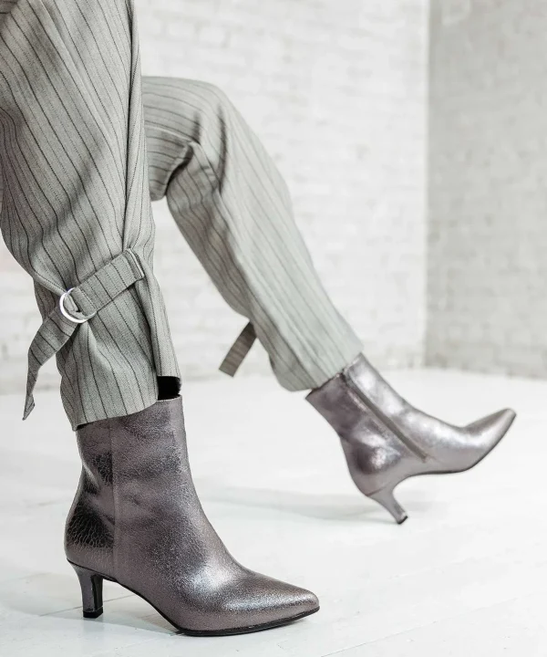 Metallic Ankle Boot Leather Noah Lou*VIA VAI New