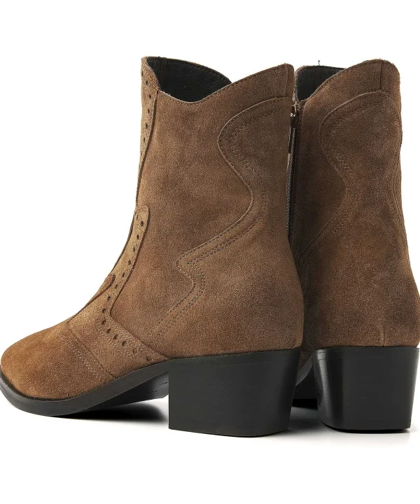 Suede Ankle Boot Cowboy Shelly Coop*VIA VAI Best Sale