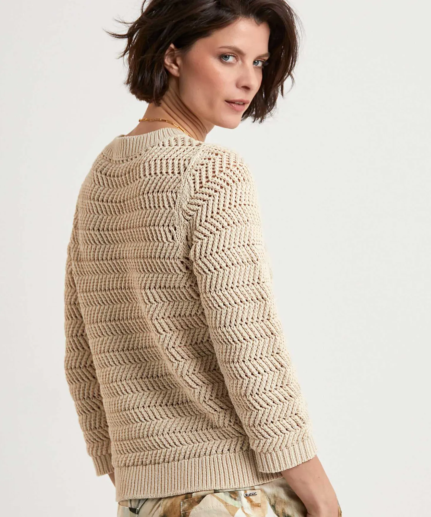 zigzag_openwork_sweater_3.webp Zigzag Openwork Sweater** Best Sale