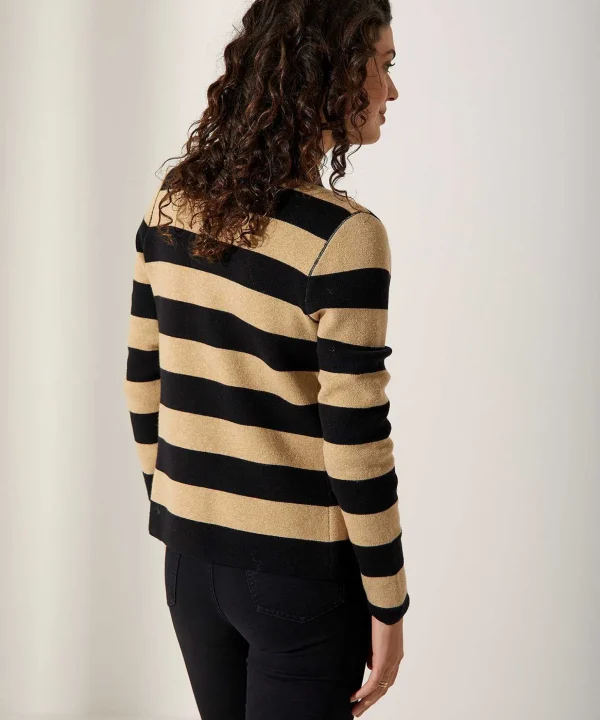 Zipper Cardigan Blockstripe** Flash Sale