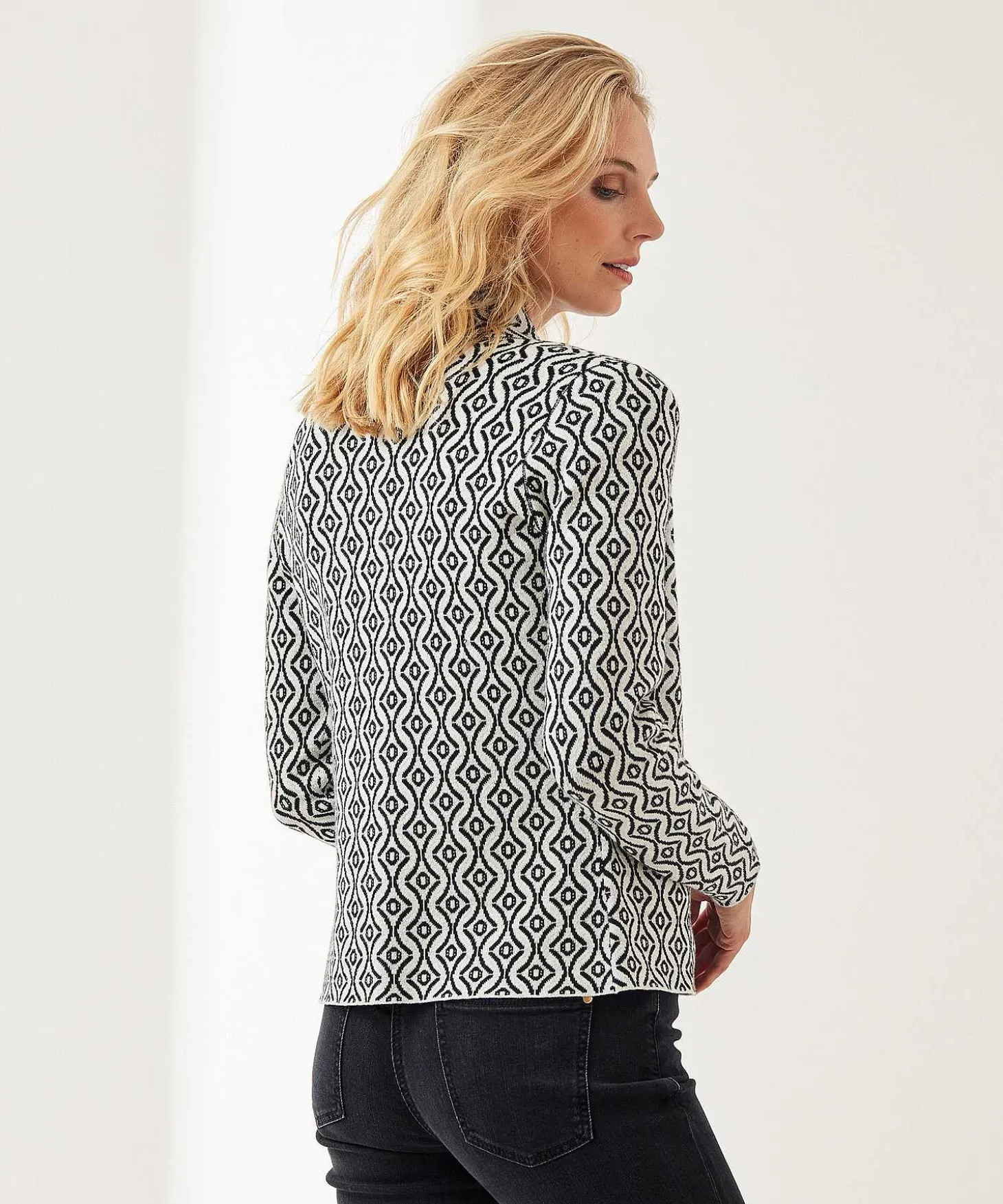 zipper_cardigan_jacquard_1.webp Zipper Cardigan Jacquard Print Retro** Cheap
